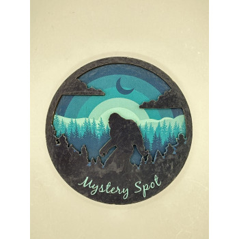 Circle Bigfoot Spooky Magnet